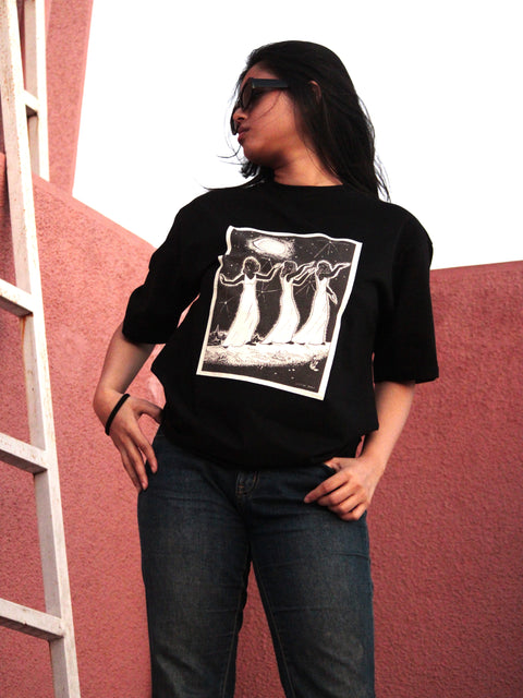 Moonlit Sisters Oversized Tee