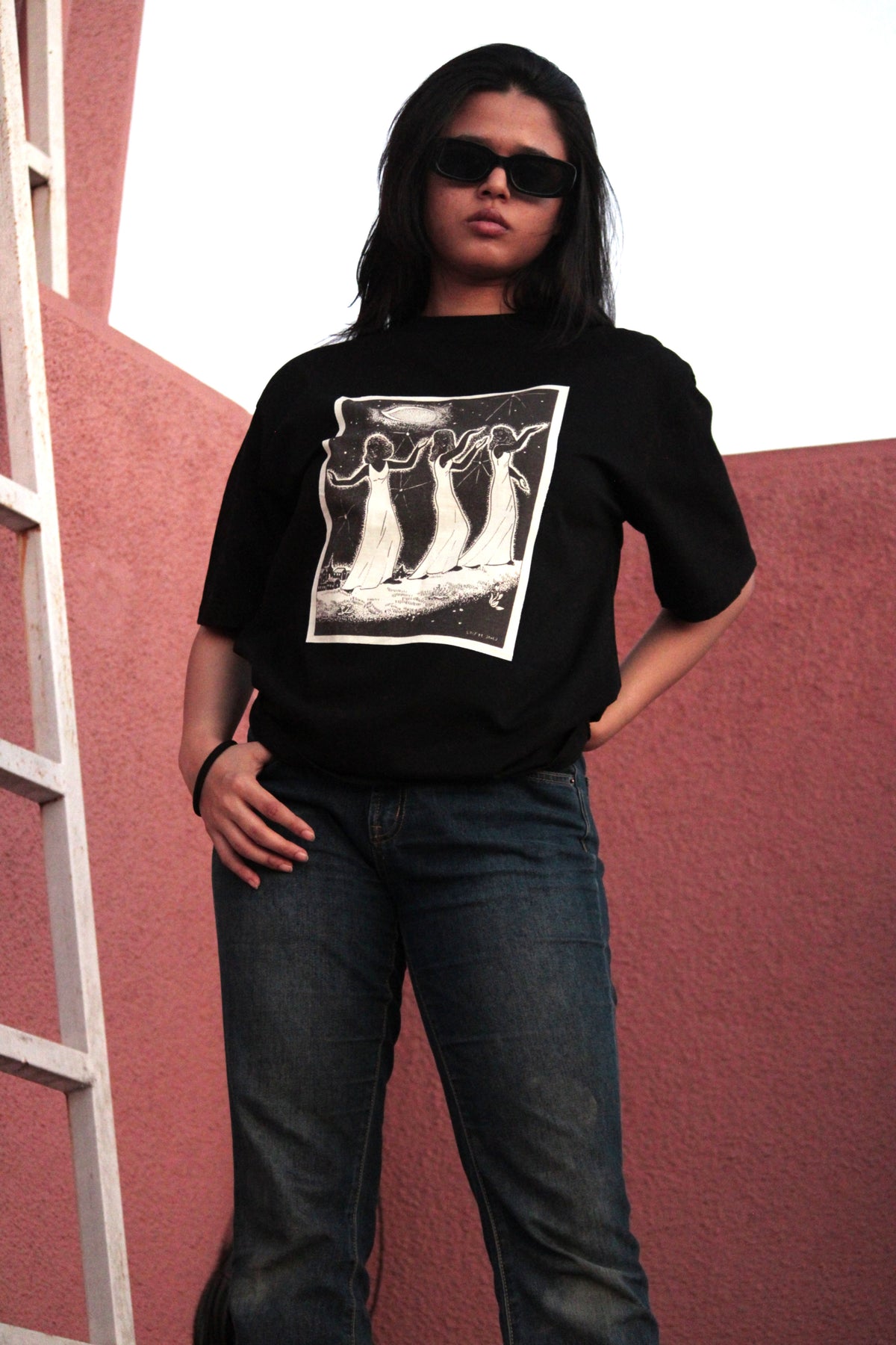 Moonlit Sisters Oversized Tee