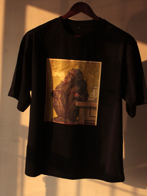 Coffee Break Chimp Oversized Tee